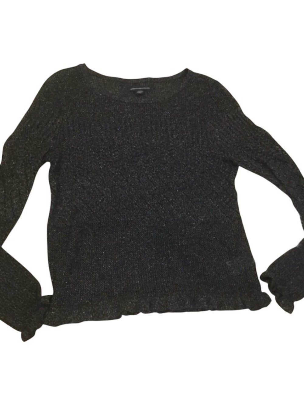 American Eagle Outfitters Junior's Shimmery Blue Sweater Small